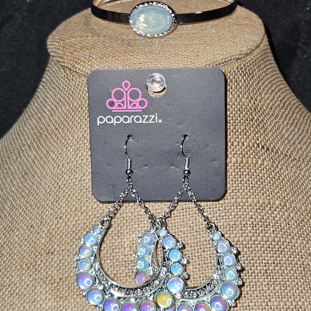 Matching Moonstone Bracelet & Earrings Set